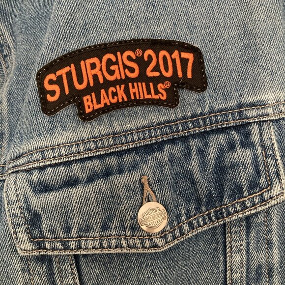 Men's HARLEY-DAVIDSON Motorcycle Denim Jean Jacket 100% Cotton Size 3XL Sturgis - Picture 4 of 16